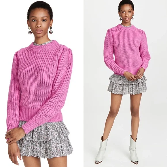 NWT Isabel Marant Pleane Pink Woven Sweater - Picture 2 of 8